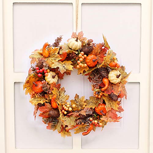 1set Artificial Garland Rattan Wreath Artificial Pumpkin Cloth Leaf Halloween ChristmasKid Gift Wedding Decor Birthday Party (Color : A)