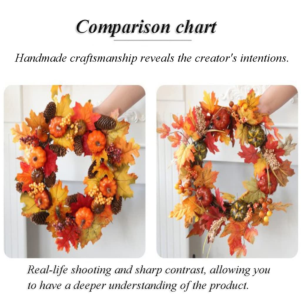 Beautifully Rattan Wreaths Halloween Wreath Fall Wreaths for Front Door Full Handcrafted Thanksgiving Day Decor for Front Door Decor Diverse