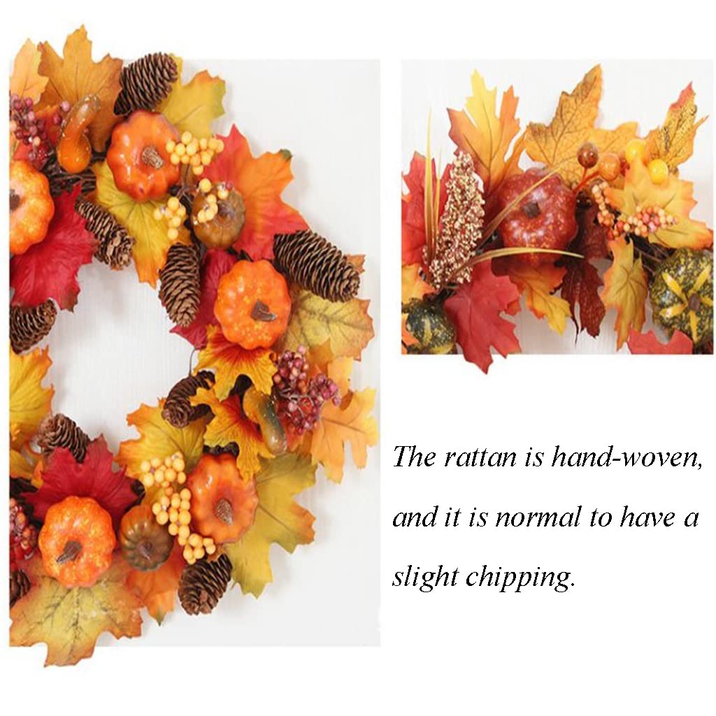 Beautifully Rattan Wreaths Halloween Wreath Fall Wreaths for Front Door Full Handcrafted Thanksgiving Day Decor for Front Door Decor Diverse