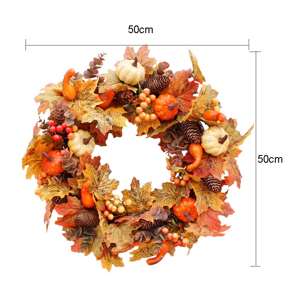 Wreaths LIU- Fall Artificial Pumpkin Maple Leaf Pine Cone Floral Ornaments Halloween Thanksgiving Indoor and Outdoor Decoration